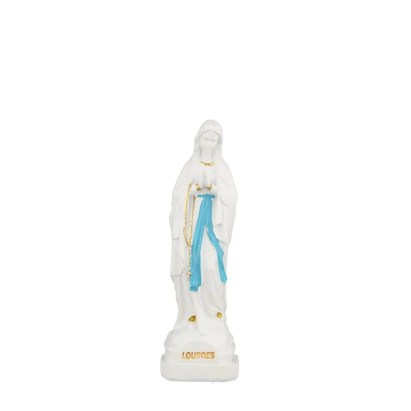 Statue Notre Dame de Lourdes en résine effet céramique 15cm