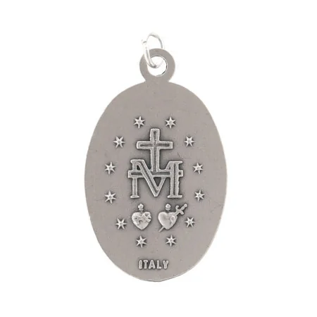 Miraculous Medal, blue background metal 35mm