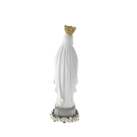Statue de la Vierge couronnée de Lourdes blanche 22cm