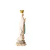 Statue de la Vierge couronnée de Lourdes en couleur avec fleurs 22cm