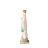 Statue de la Vierge couronnée de Lourdes en couleur avec fleurs 22cm