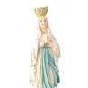 Statue de la Vierge couronnée de Lourdes en couleur avec fleurs 22cm