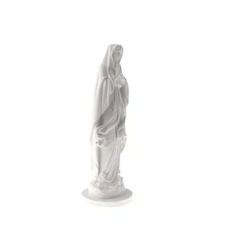 Statue de Notre Dame de Lourdes blanche imitation marbre 25cm