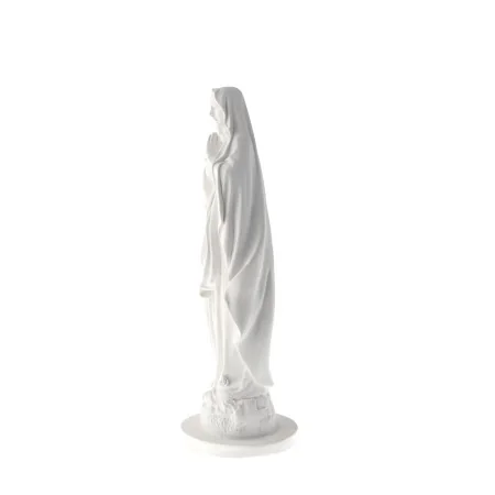 Statue de Notre Dame de Lourdes blanche imitation marbre 25cm