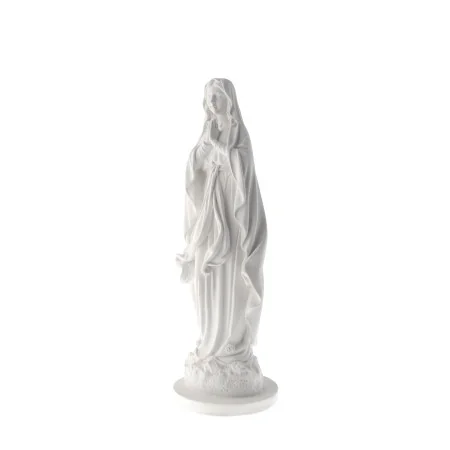 Statue de Notre Dame de Lourdes blanche imitation marbre 25cm