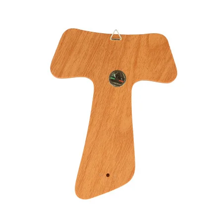 Croce Tau in legno di San Francesco d’Assisi con preghiera, 15 cm
