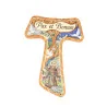 Croce Tau in legno di San Francesco d’Assisi con preghiera, 15 cm