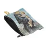 Rosary case in gold-coloured thread, 10x7 cm, decorated with Saint Anthony
