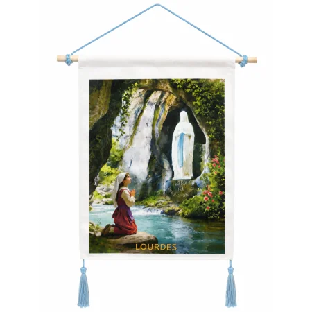 Cadre de l'Apparition de Lourdes sur toile 50x35cm