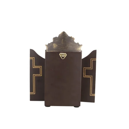 Niche murale religieuse en bois avec portes et anges 21cm