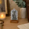 Quadro religioso tagliato Apparizione di Lourdes argentata 3,5 x 7 cm