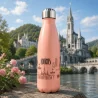 Fiaschetta isolante "Lourdes" in acciaio inox riempita con 500 ml di acqua di Lourdes