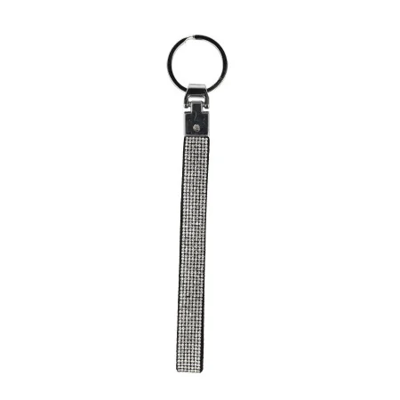 Porte clés lanière "Lourdes" avec strass argenté