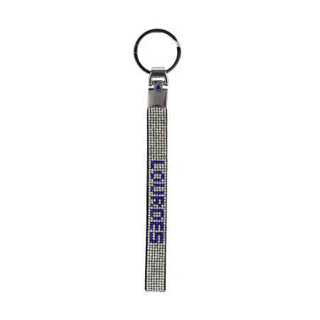 Porte clés lanière "Lourdes" avec strass argenté