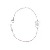 Bracelet en acier Médaille Miraculeuse et perles roses