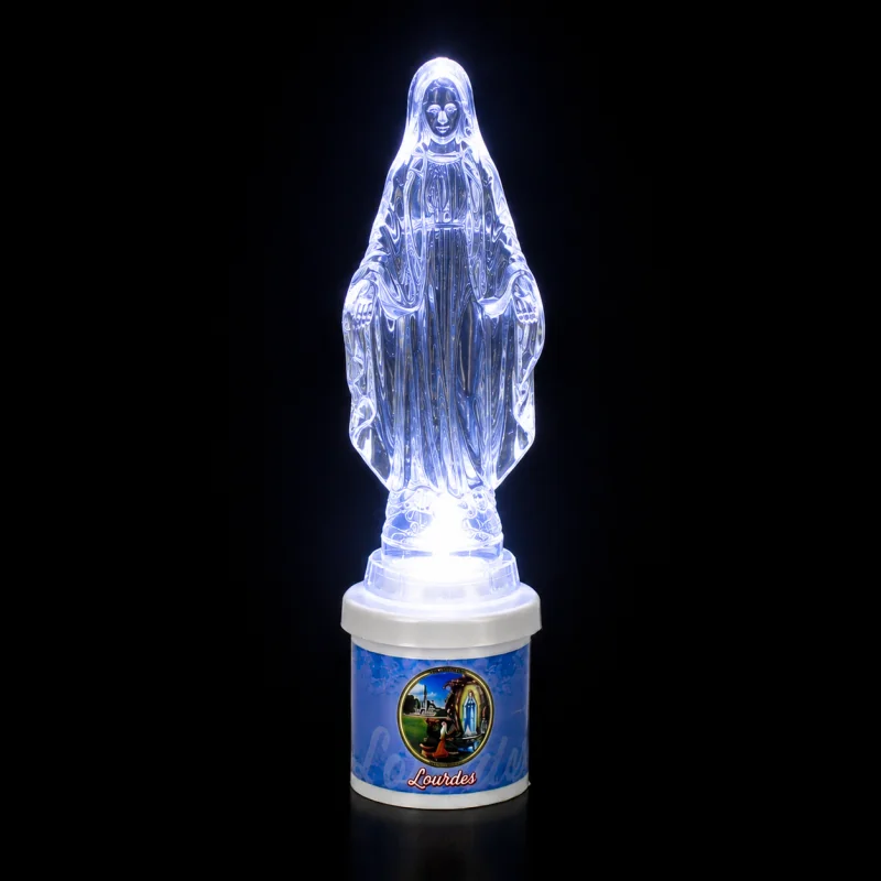 Bougie Led Vierge Miraculeuse et Sticker Apparition de Lourdes