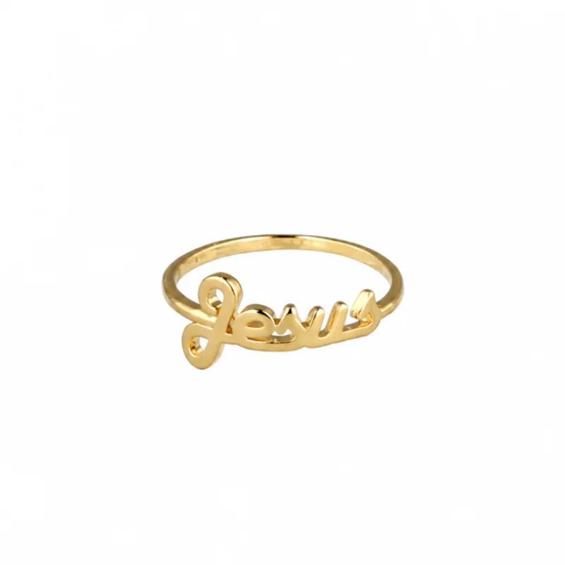 Anello placcato oro "Gesù"