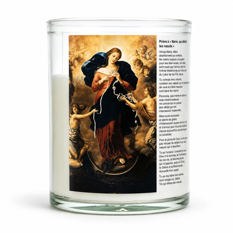 Night light candle of Our Lady who unties the knots with prayer
