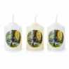 3 pieces set Lourdes Apparition round religious candles 6 cm
