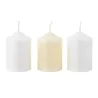 Lot de 3 bougies religieuses cylindriques Apparition de Lourdes 6 cm