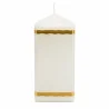 Bougie religieuse carrée Apparition de Lourdes argentée 6 cm