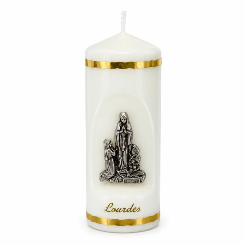 Religious candle Lourdes Apparition subjects 11 cm
