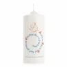 Bougie blanche pour Profession de foi avec citations religieuses 15x6cm