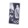 Cornice in legno dell’Apparizione di Lourdes in bianco e nero 6x12 cm