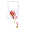 Chapelet de Saint Michel doré et perles rouges avec prière