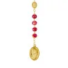 Chapelet de Saint Michel doré et perles rouges avec prière