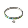 Bracelet coloré avec médaille bleue de la Vierge Marie