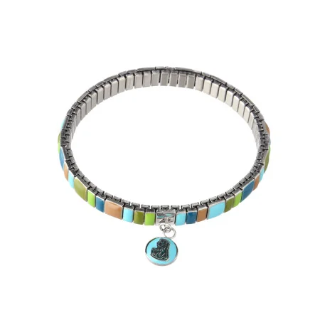 Bracelet coloré avec médaille bleue de la Vierge Marie