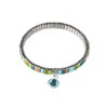Bracelet coloré avec médaille bleue de la Vierge Marie
