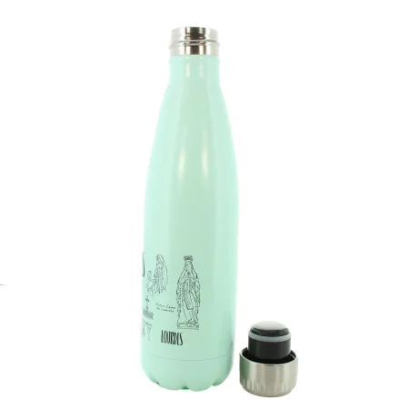 Fiaschetta isolante "Lourdes" in acciaio inox riempita con 500 ml di acqua di Lourdes