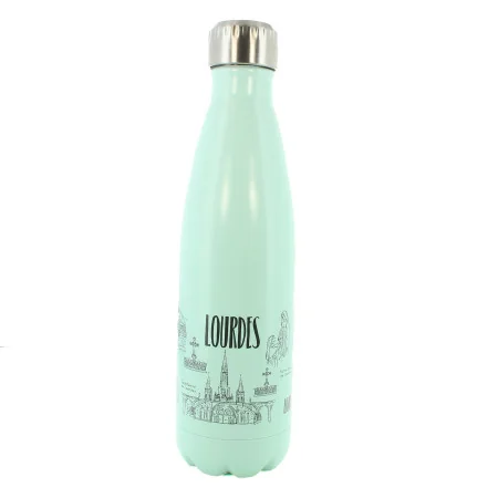 Stainless steel "Lourdes" insulated flask filled with 500ml of Lourdes water