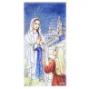 Cadre de l'Apparition de Lourdes effet vitrail 6x12cm
