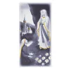 Cadre de l'Apparition de Lourdes en noir et blanc 6x12cm