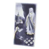 Cornice in legno dell’Apparizione di Lourdes in bianco e nero 6x12 cm