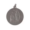 Silver medal double sided Holy Mary in profile and Apparition 25 mm