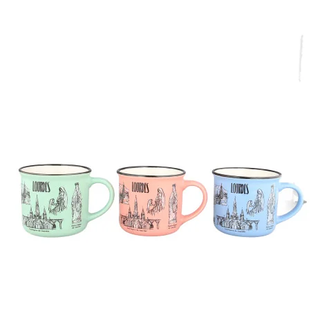 Tazza in ceramica di Lourdes rosa