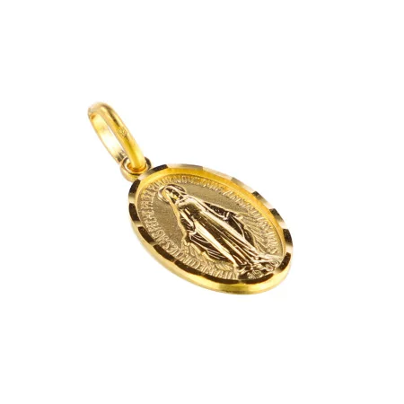 Médaille Miraculeuse brillante en plaqué or 15mm