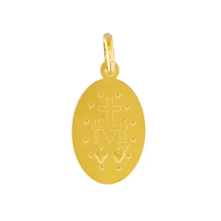 Médaille Miraculeuse brillante en plaqué or 15mm