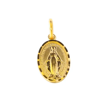 Médaille Miraculeuse brillante en plaqué or 15mm