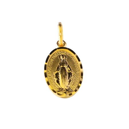 Médaille Miraculeuse brillante en plaqué or 15mm