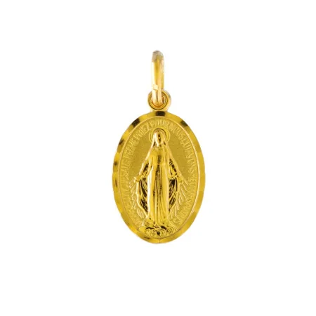 Médaille Miraculeuse brillante en plaqué or 15mm