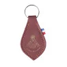 Coloured leather keyring featuring the Miraculous Virgin