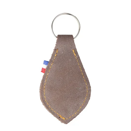 Coloured leather keyring featuring the Miraculous Virgin