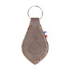 Coloured leather keyring featuring the Miraculous Virgin