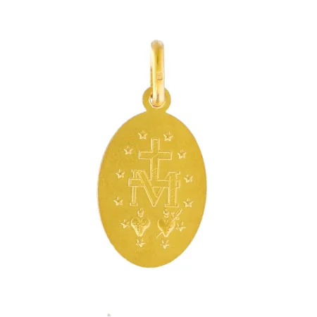 Médaille Miraculeuse mate en plaqué or 15mm