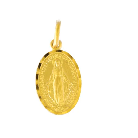 Médaille Miraculeuse mate en plaqué or 15mm
